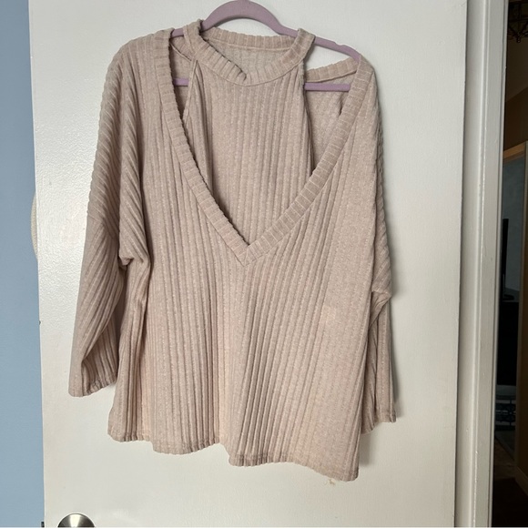 Women’s two-piece ribbed shirt, long sleeve - Picture 3 of 4